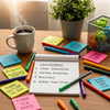 Creative workspace with notepad and colorful markers, symbolizing the art of crafting memorable catchphrases