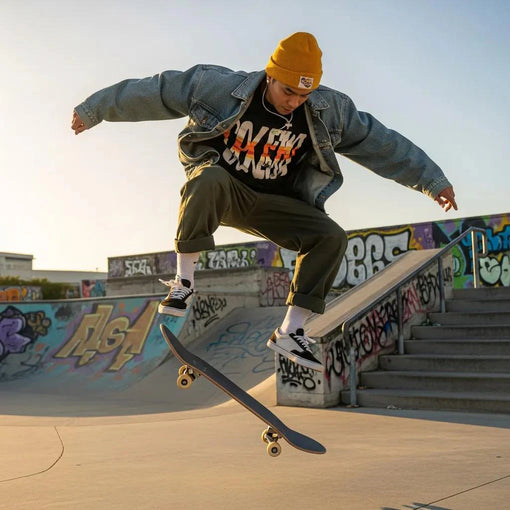 Close-up of a graphic tee showing bold type and hand-drawn illustration that reflect creative streetwear