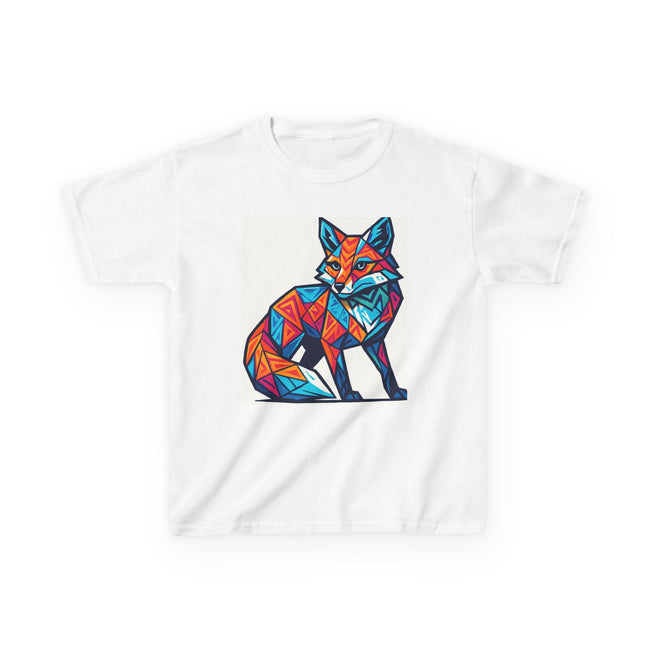 Geometric Fox Kids Tee: Colorful Graphic Art Shirt