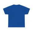 Plain royal blue short sleeve t-shirt, displayed flat, back view, minimalist style.