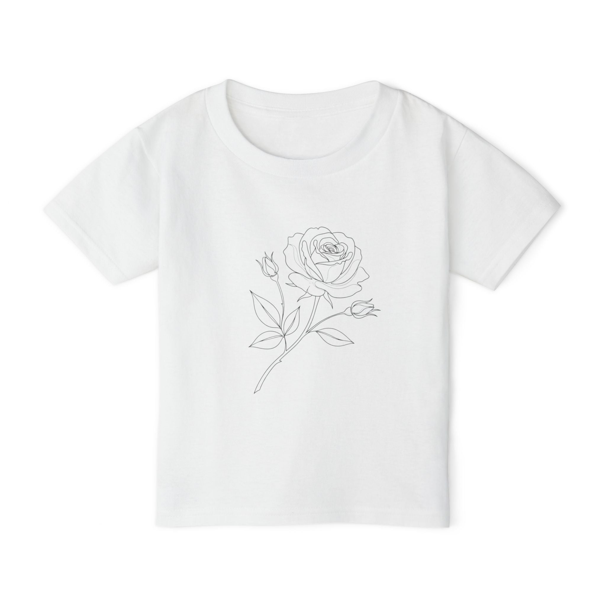 Toddler T-Shirt — Delicate Line Art Rose Kids Tee
