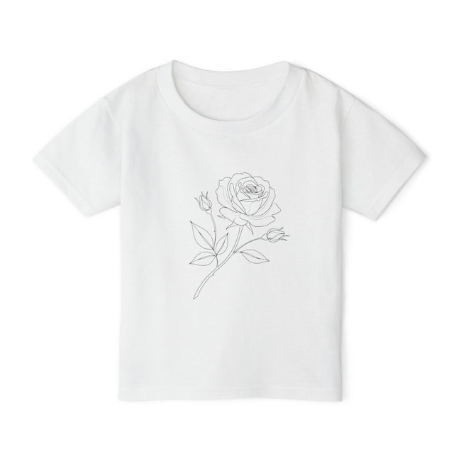 Toddler T-Shirt — Delicate Line Art Rose Kids Tee