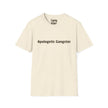 Apologetic Gangster T-Shirt | Text Graphic Tee, Grey Cotton