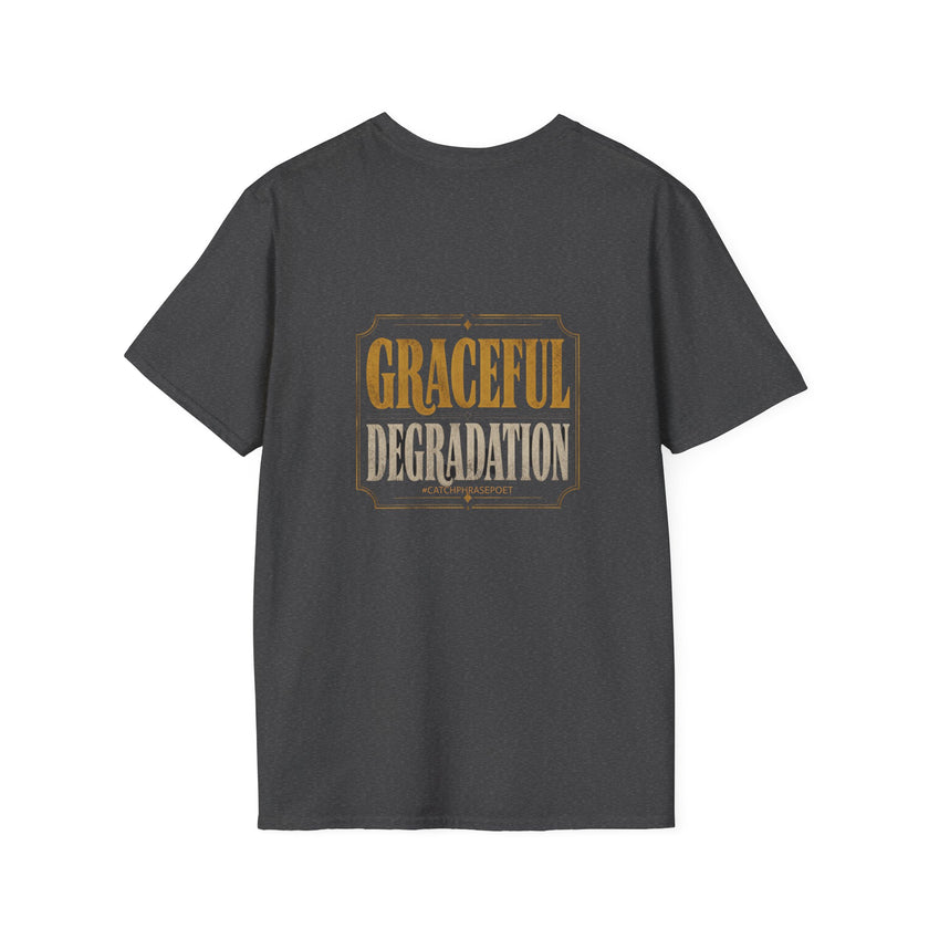 Graceful Degradation T-Shirt — Vintage Gold Gothic Graphic Tee