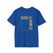 Solvable Graphic T-Shirt — Gold Text Puzzle Design