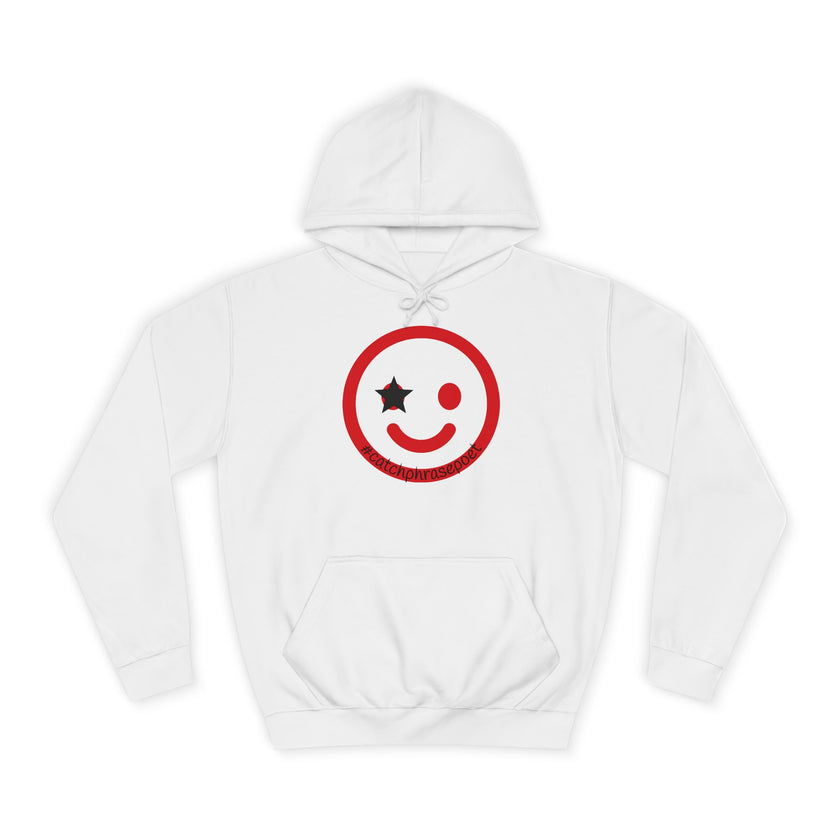 Duo Smile Star Hoodie — Red Double-Wink Graphic College Hoodie