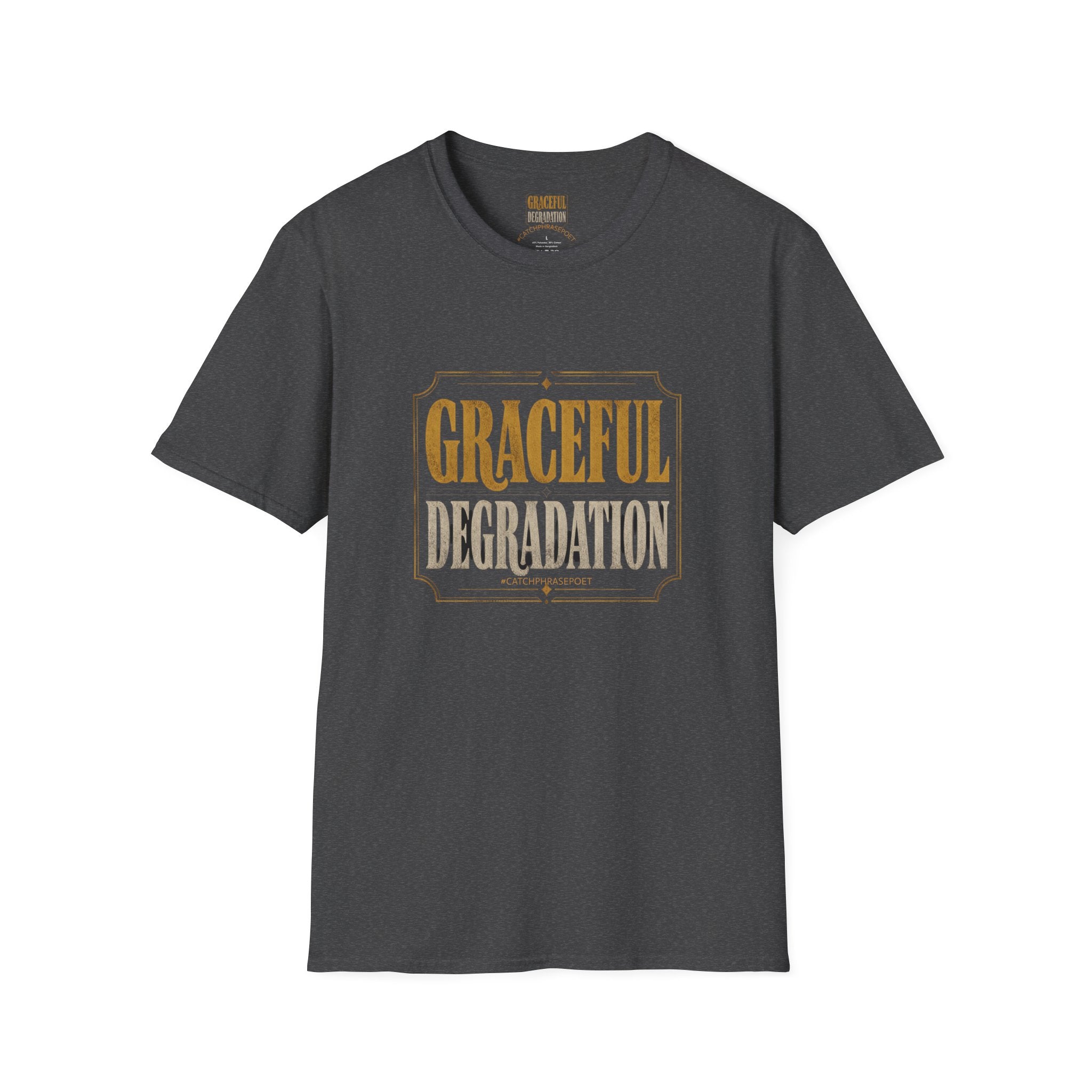 Graceful Degradation T-Shirt — Vintage Gold Gothic Graphic Tee