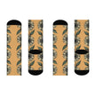 Vintage Sunflower Vine Cushioned Crew Socks | Floral Botanical Pattern