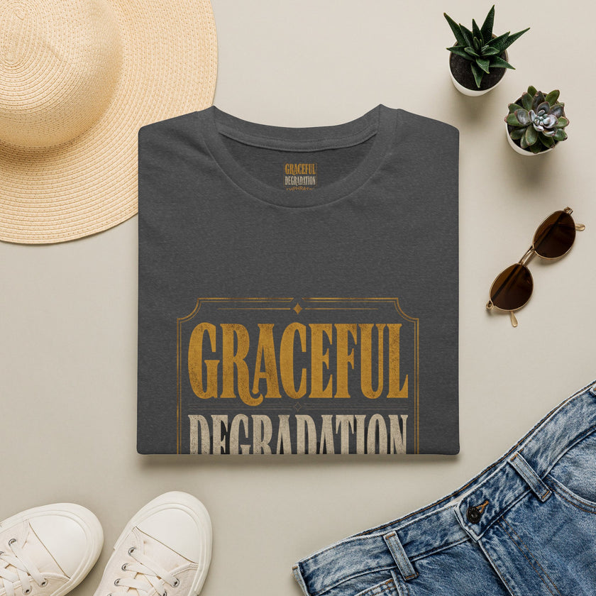 Graceful Degradation T-Shirt — Vintage Gold Gothic Graphic Tee
