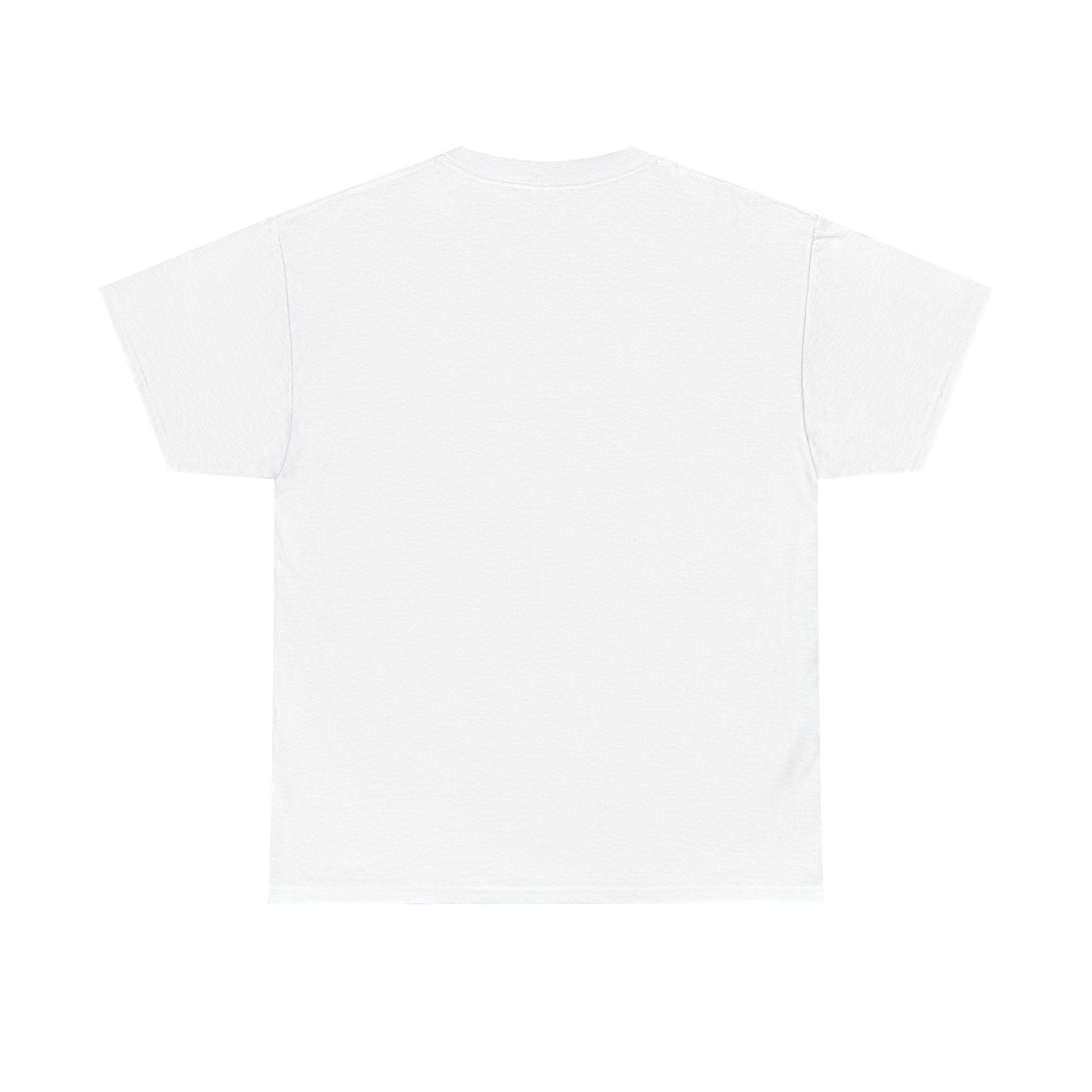Back view of a plain white short sleeve t-shirt on a white background