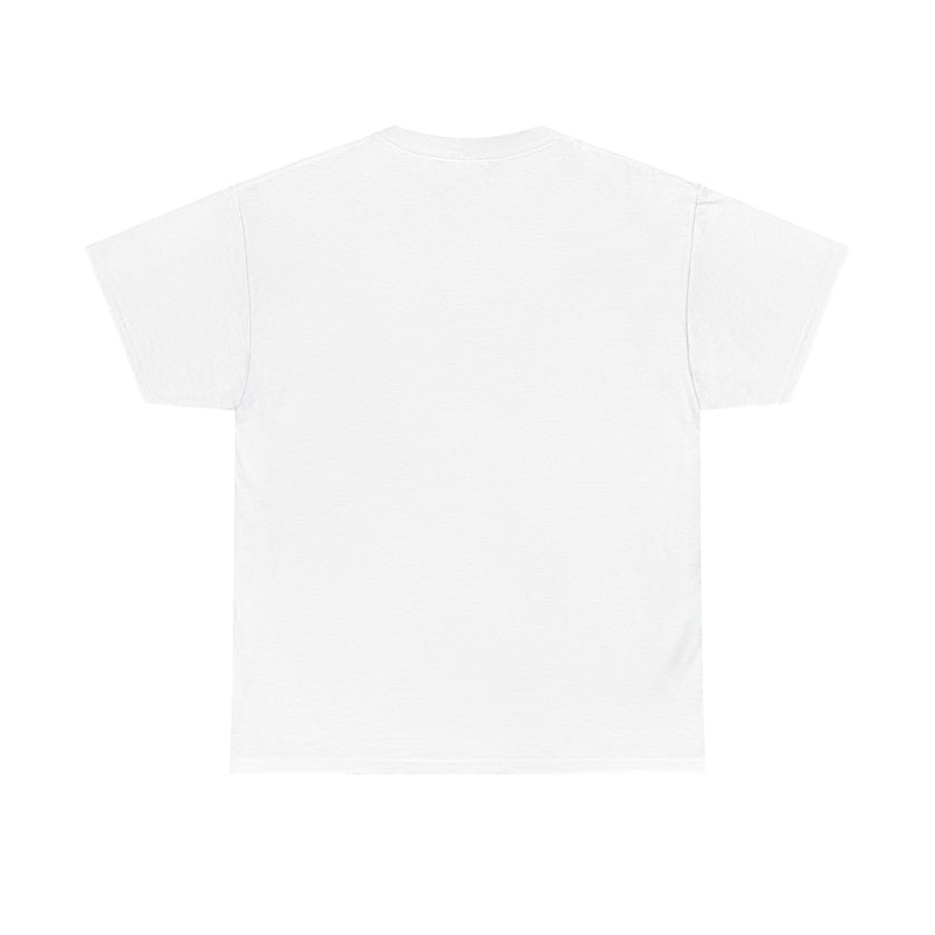 Back view of a plain white short sleeve t-shirt on a white background
