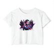 Neon Floral Portrait Festival Women's Crop Top — 'Festival Vibes'