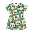 Family Icons All-Over Print T-Shirt Dress — Retro Frames Pattern