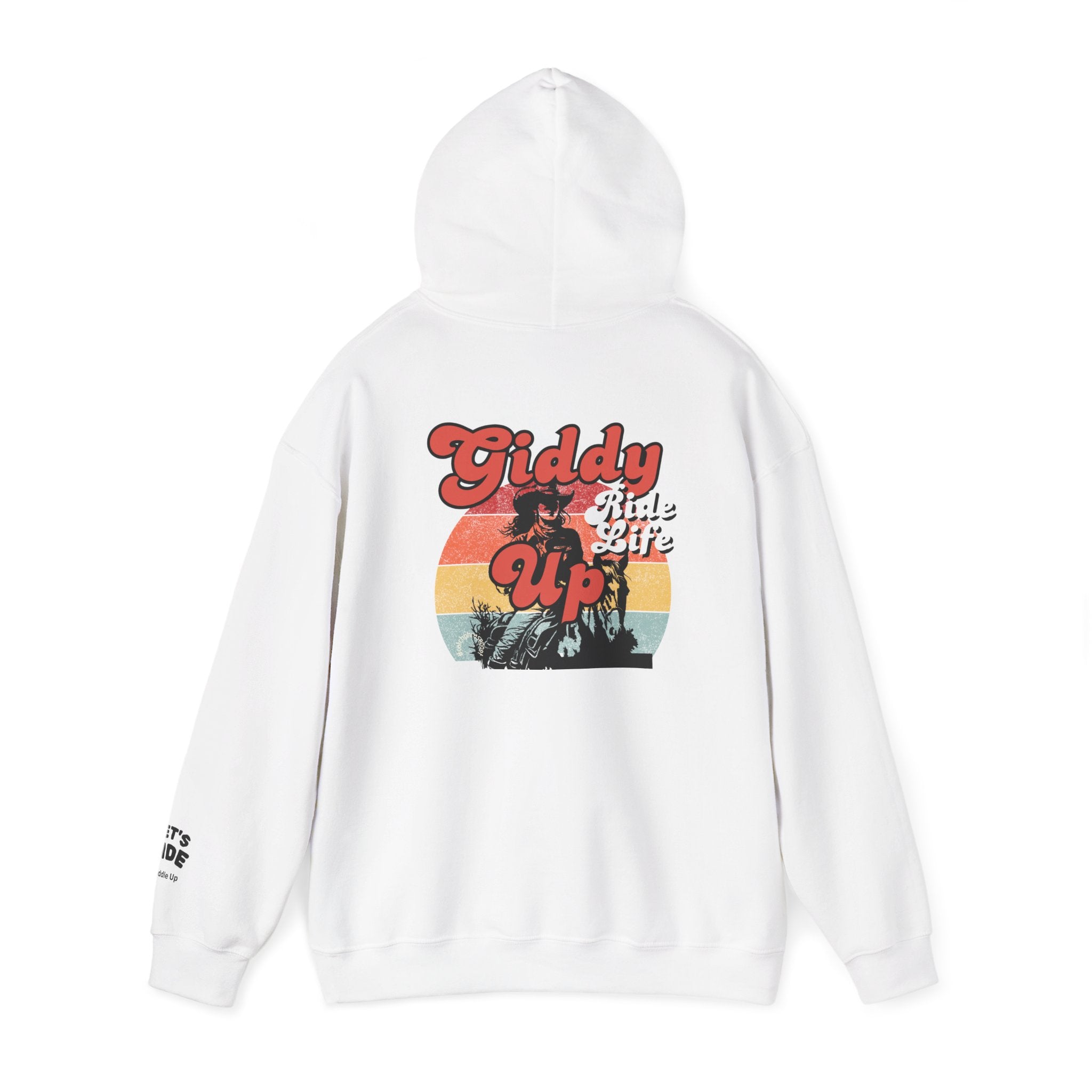 Giddy Up Retro Sunset Cowboy Hoodie | Ride Life Western Graphic