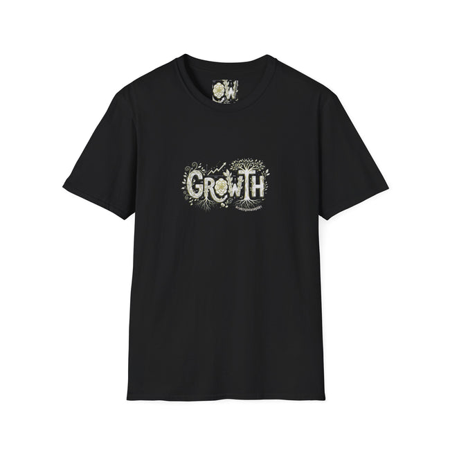 Growth Floral Typography T-Shirt | Botanical Plant Lettering