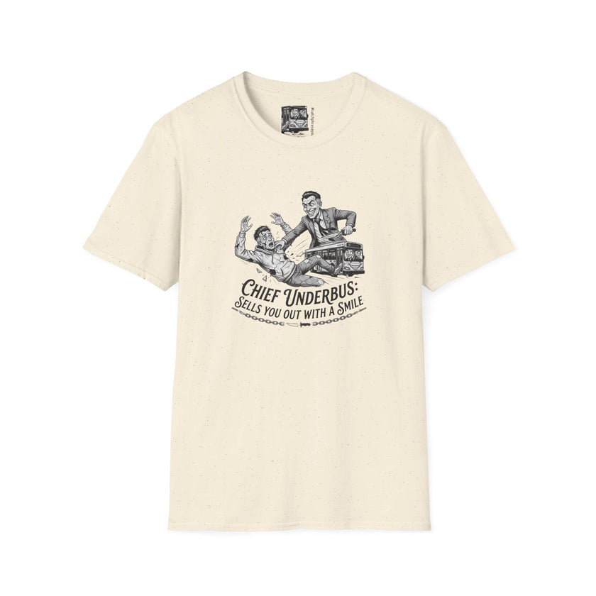 Chief Underbus T-Shirt — Vintage Salesman Illustration, 
