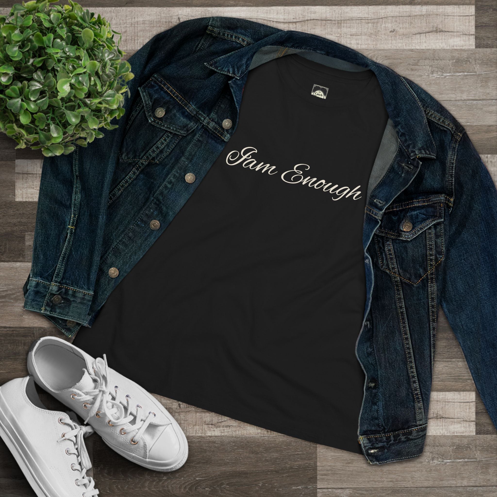 I Am Enough Women's Tee — Minimal Script Self-Love Shirt