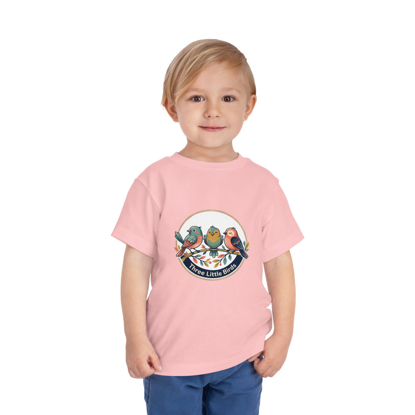 Toddler Tee — 'Three Little Birds' Cute Bird Trio Graphic Shirt