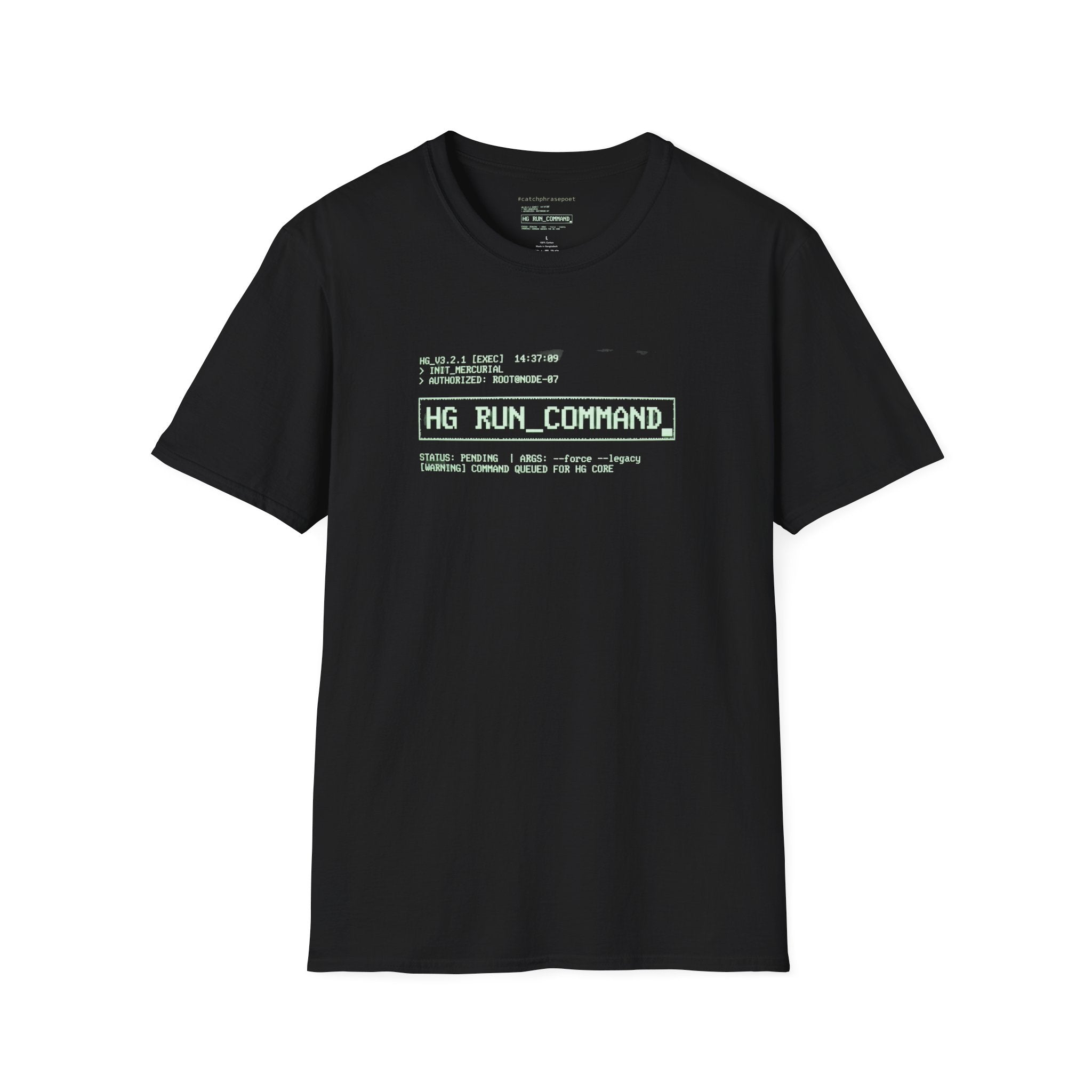 HG_RUN_COMMAND computer code T-Shirt | retro terminal, hacker aesthetic