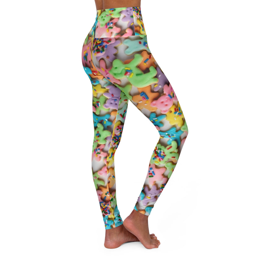 Funfetti Sugar Cookie High-Waist Yoga Leggings — Sprinkles Pattern Activewear