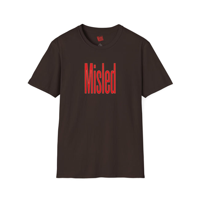 Misled T-Shirt — Bold Red Minimal Graphic Tee