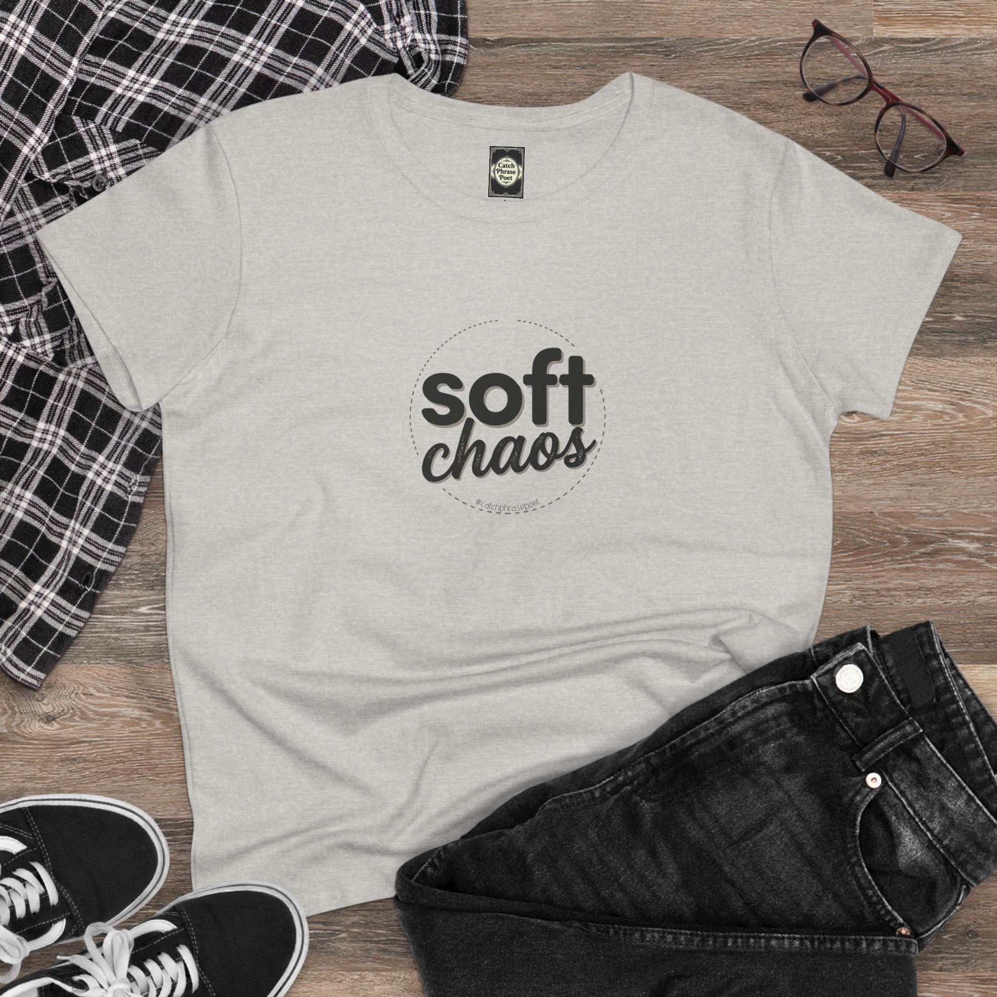 Soft Chaos Women’s Tee — Minimal Graphic Cotton Shirt