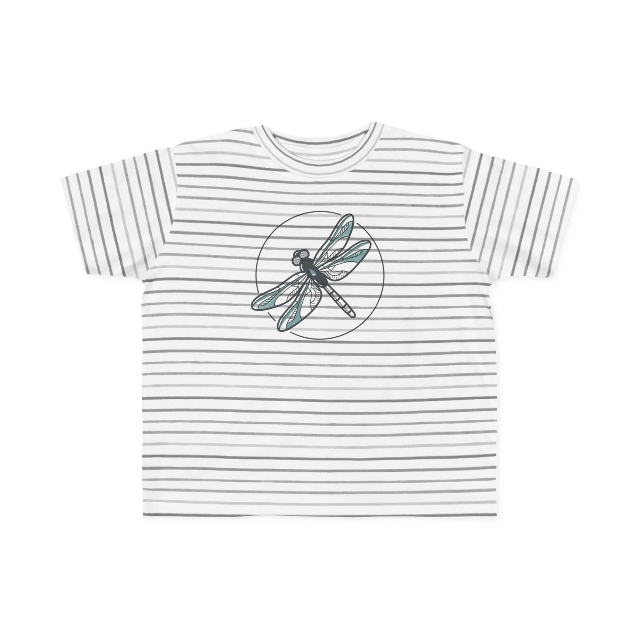 Toddler Striped Tee with Dragonfly Graphic — Kids Nature Shirt