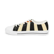 Solution Striped Low Top Sneakers — Black & Cream Retro Athletic Shoes