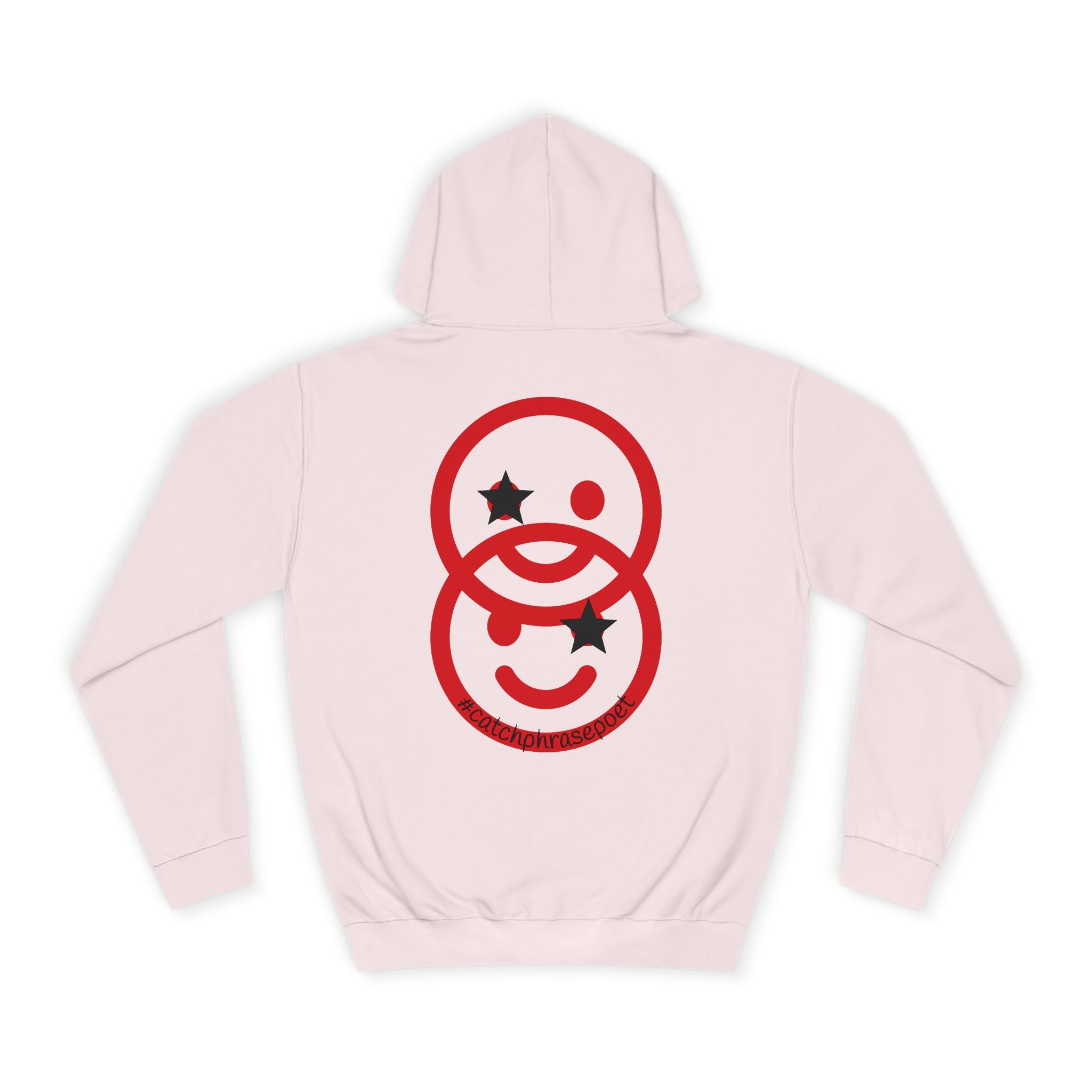 Duo Smile Star Hoodie — Red Double-Wink Graphic College Hoodie