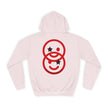 Duo Smile Star Hoodie — Red Double-Wink Graphic College Hoodie