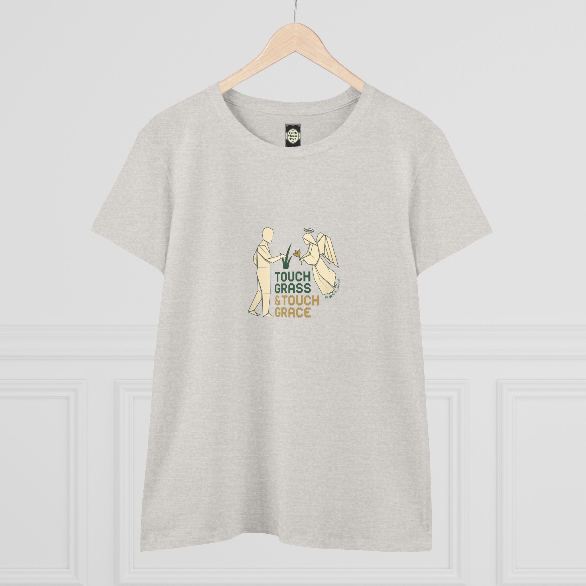 Touch Grass Tee — Casual Women's Graphic T‑Shirt with Playful Outdoorsy Illustration
