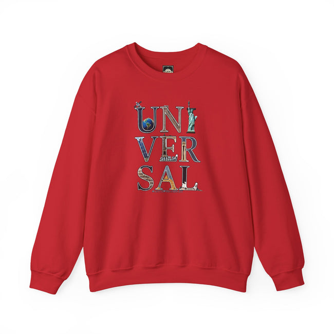 Universal Typography Travel Landmark Lettering Crewneck Sweatshirt — 