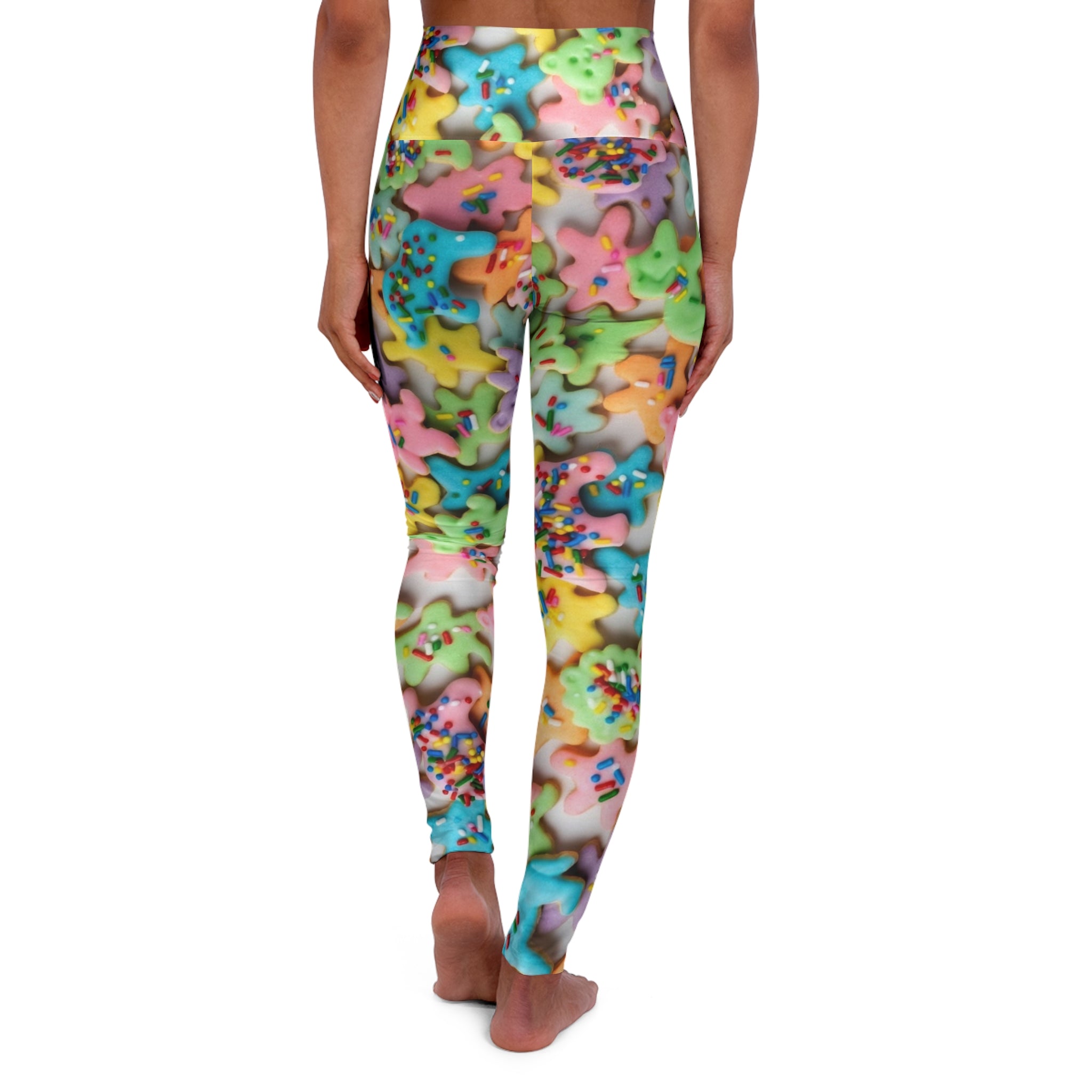 Funfetti Sugar Cookie High-Waist Yoga Leggings — Sprinkles Pattern Activewear
