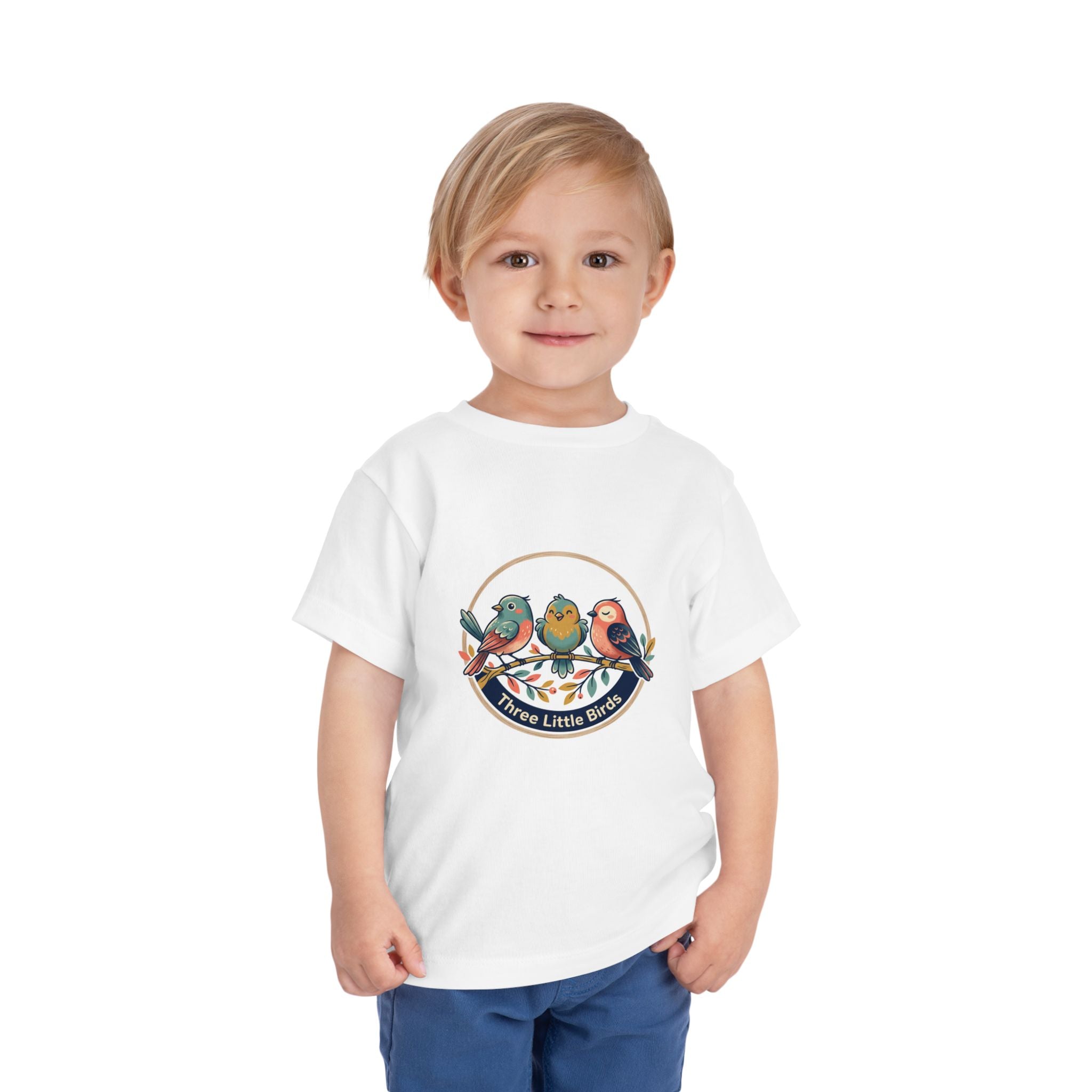 Toddler Tee — 'Three Little Birds' Cute Bird Trio Graphic Shirt