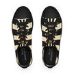 Solution Striped Low Top Sneakers — Black & Cream Retro Athletic Shoes