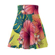 Floral yellow hibiscus AOP skater skirt — Catch Phrase Poet