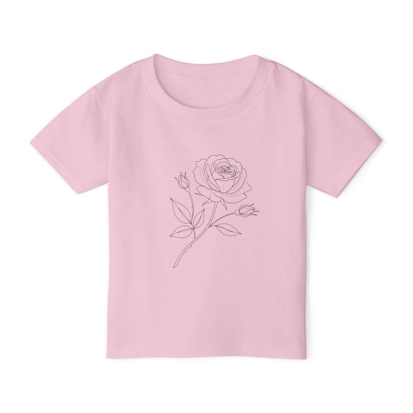 Toddler T-Shirt — Delicate Line Art Rose Kids Tee