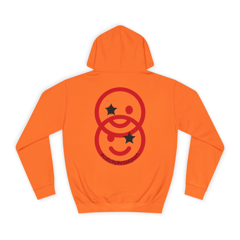 Duo Smile Star Hoodie — Red Double-Wink Graphic College Hoodie