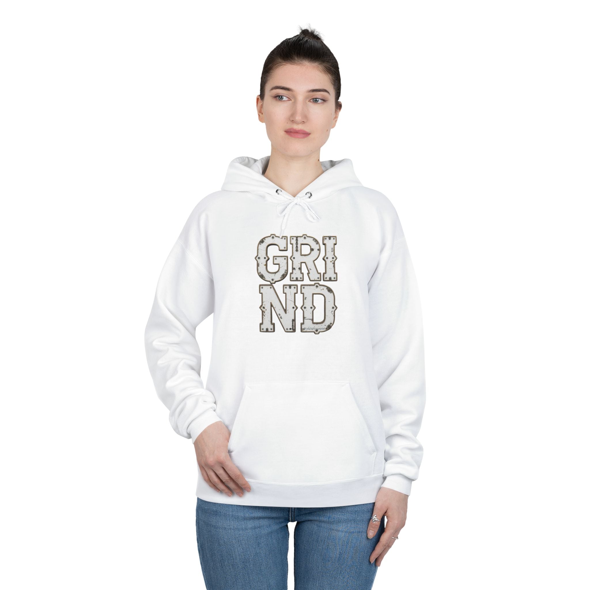 GRIND Vintage Lettering Hoodie — Motivational Streetwear Pullover