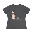 Women's Portrait Art Tee — Watercolor Dual-Face Graphic Cotton Shirt 