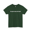 Dark green t-shirt with white text spelling 'de-part-men-tal-ized' across the chest