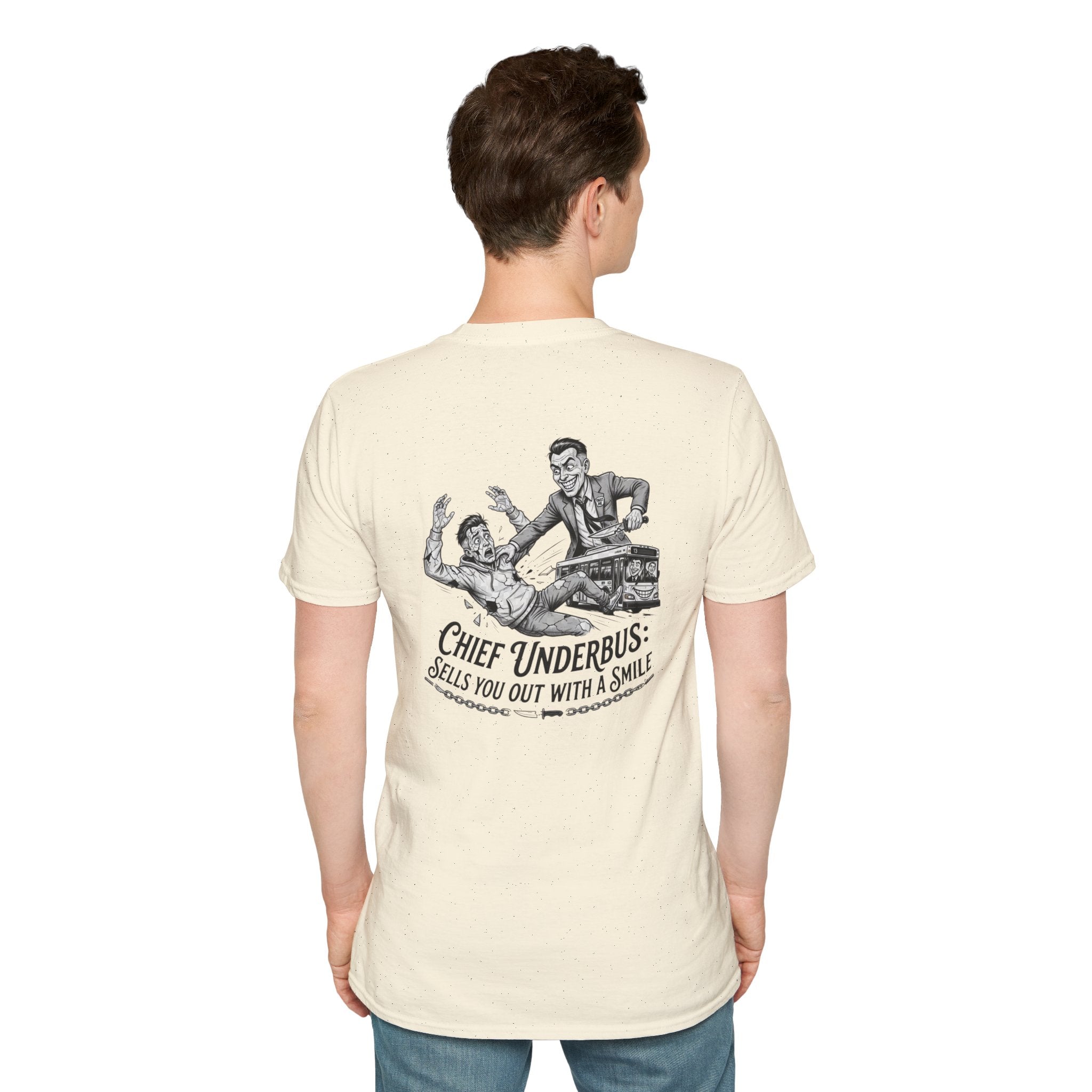 Chief Underbus T-Shirt — Vintage Salesman Illustration, 