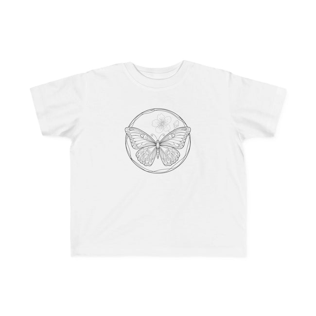 Butterfly Circle Toddler Tee — Cute Monarch Illustration Kids Shirt