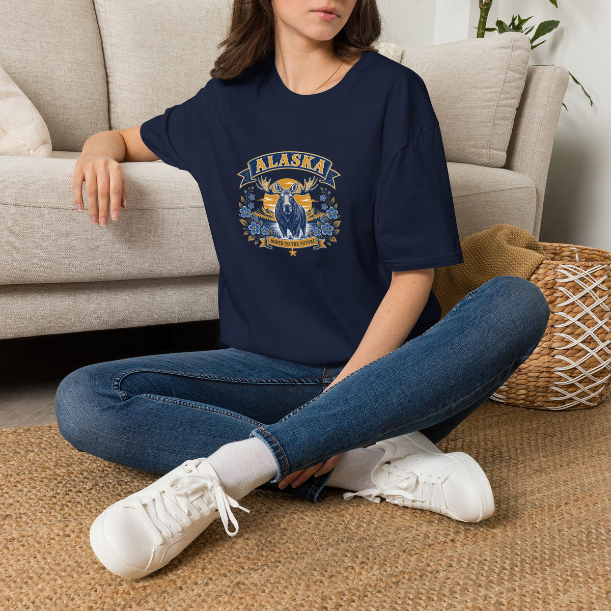 Alaska Moose Graphic T-Shirt — Vintage State Nature Tee