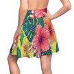 Tropical Hibiscus Skater Skirt — Floral Yellow AOP
