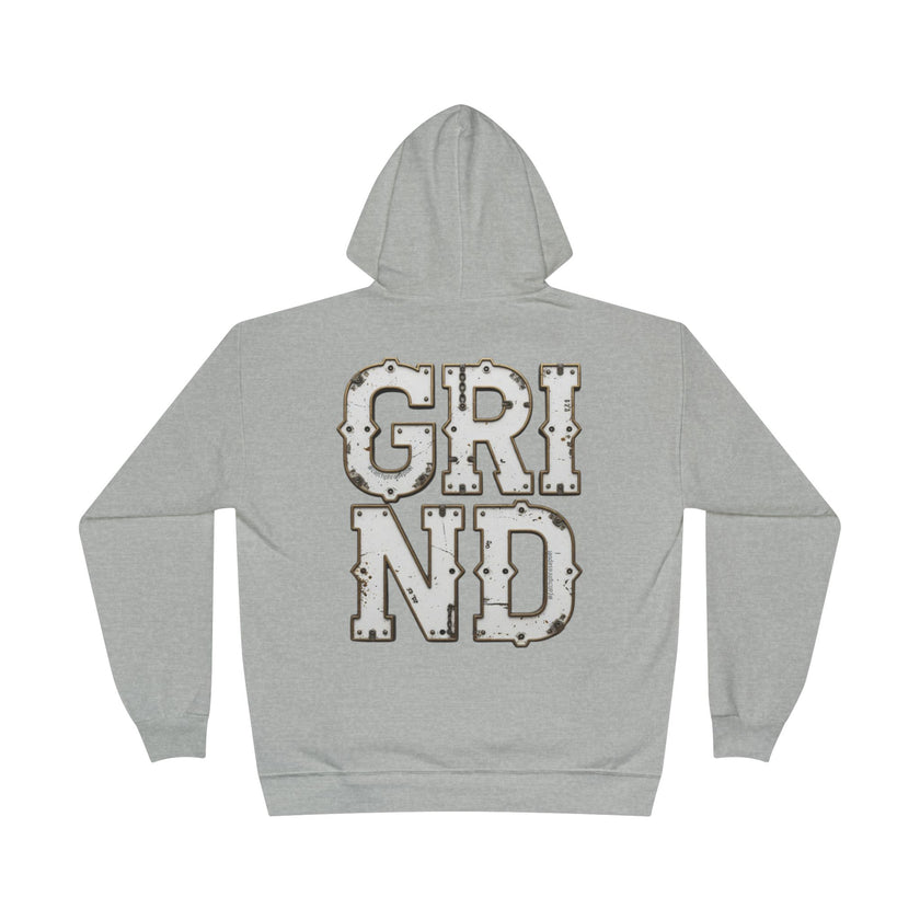 GRIND Vintage Lettering Hoodie — Motivational Streetwear Pullover