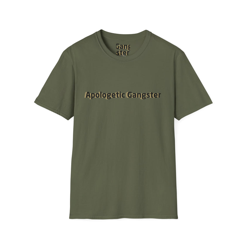 Apologetic Gangster T-Shirt | Text Graphic Tee, Grey Cotton