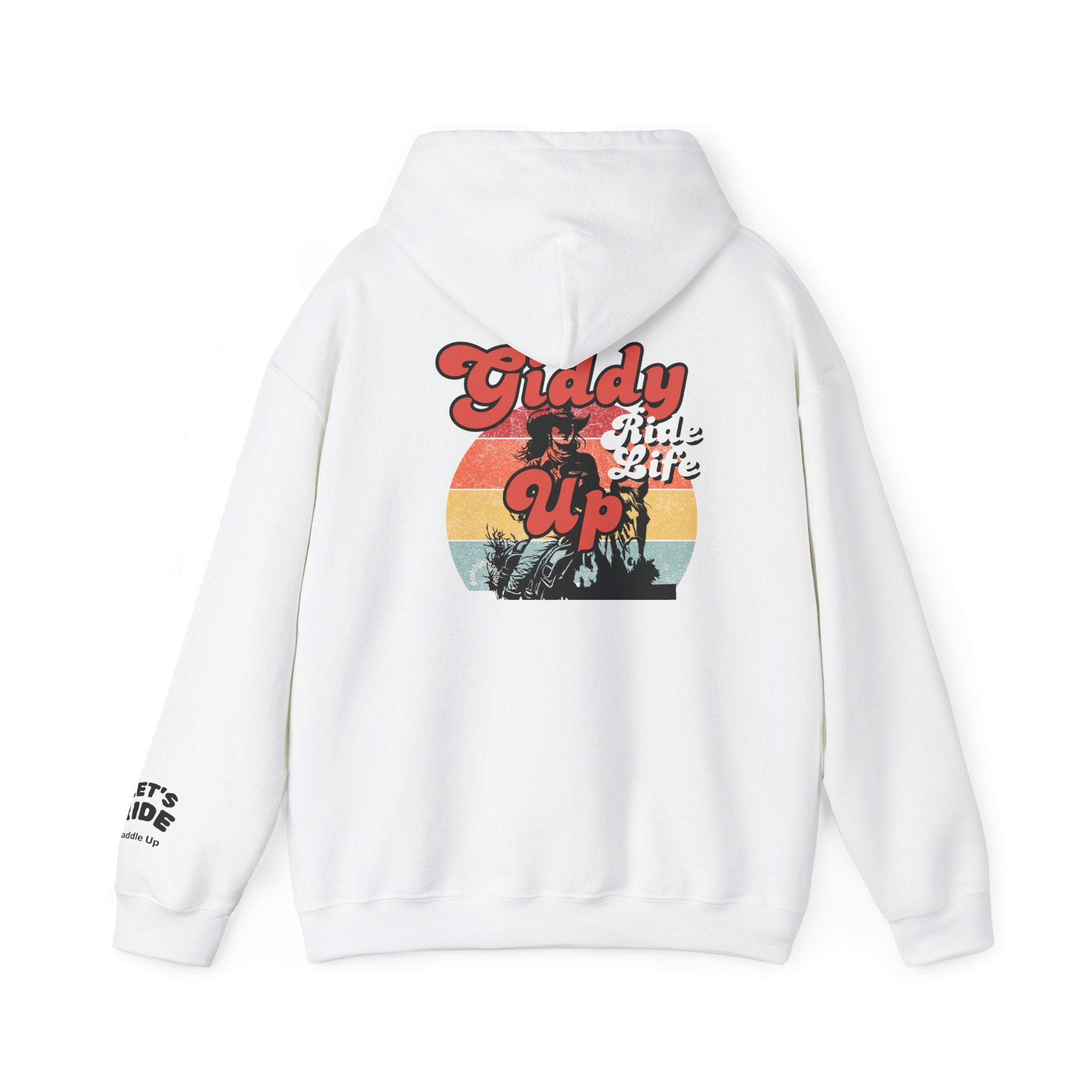Giddy Up Retro Sunset Cowboy Hoodie | Ride Life Western Graphic