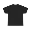 Plain black unisex short sleeve t-shirt, back view, minimalist clothing