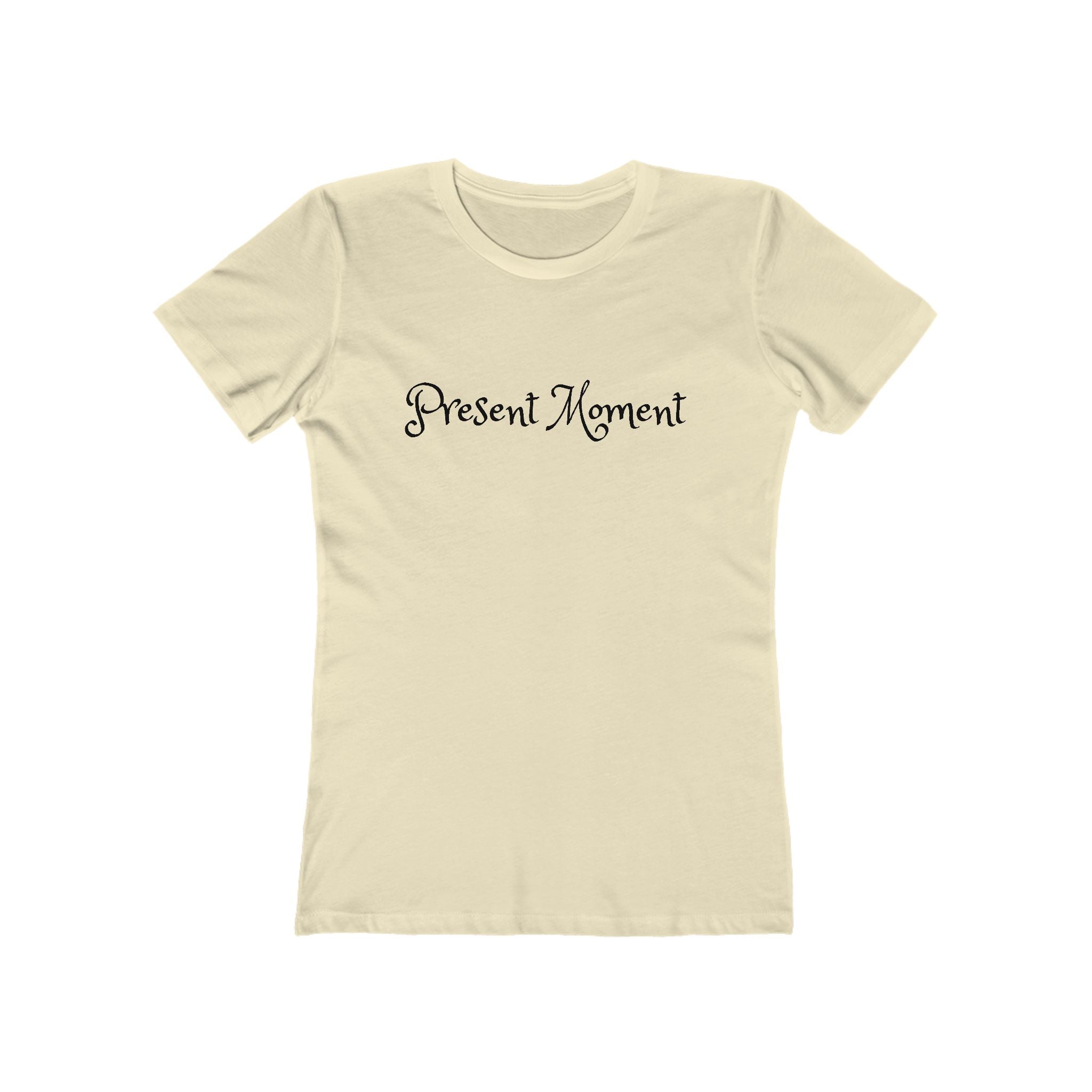 Present Moment Women’s Relaxed Boyfriend Tee — Meditation Graphic